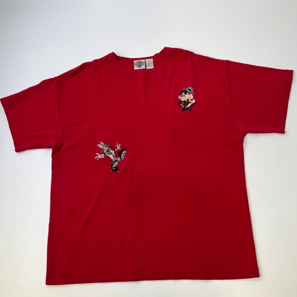 Vintage Looney Tunes Shirt Men Extra Large Acme Bugs Bunny Taz Football Core Go